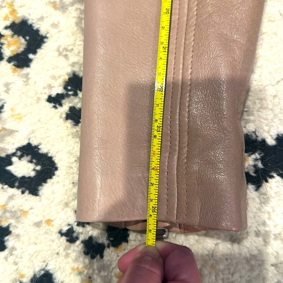 Soft leather taupe colored Moto-jacket. - Picture 5 of 7